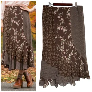 Vintage Y2K 90s‎ Midi Skirt Size 12 Floral Flare Witchy Fairy Grunge Whimsigoth thumbnail 2