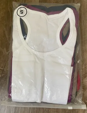 NEW Set Of 6 Crop Tank Tops ~ White Black Red Purple Coffee Navy ~ Size Small thumbnail 1