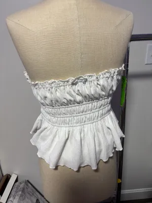 Strapless elastic waist blouse thumbnail 3