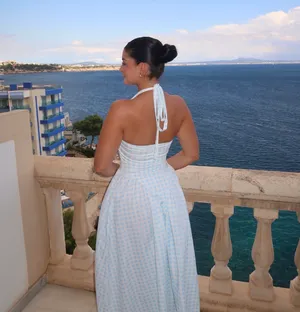 Halter Midi Dress Blue thumbnail 2