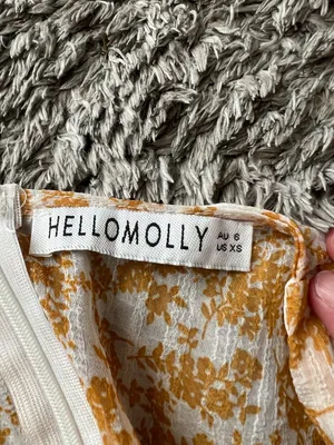Hello Molly flirt floral‎ yellow and white mini dress, Size XS thumbnail 11