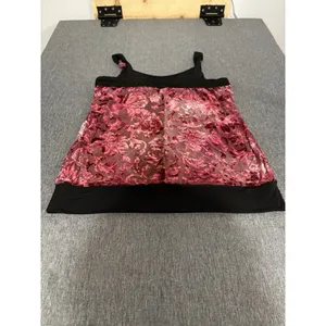 Studio Y Women's Y2K Style Floral Embossed Draped Blouse Tank Sz XL thumbnail 9