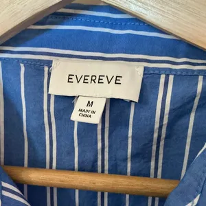 NWOT Evereve Striped Delaney Mini Shirt Dress Medium Blue/White thumbnail 2