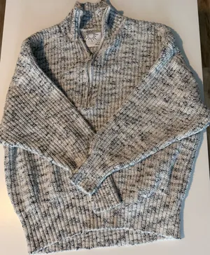 Aerie Grey Quarter-Zip Sweater thumbnail 1