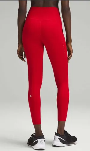Lululemon Fast And Free Tight 25” Pockets *Updated Dark Red - size 16 thumbnail 1