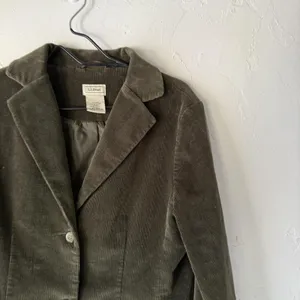 LL Bean Blazer Womens 10 Regular Brown Corduroy Stretch Classic Jacket‎ Pockets thumbnail 2