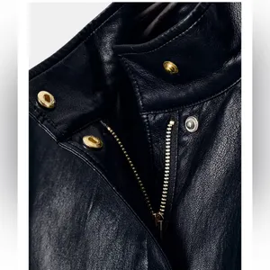 Nwt Zara Black Faux Leather Belted Jacket / Shirt S thumbnail 7