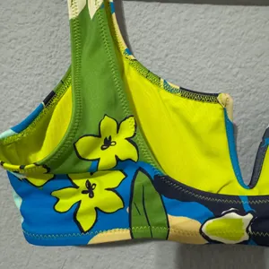 Aerie Real Good UPF 50 Tropical Floral Scoop V-Wire Bikini Bra M‎ Multicolor NEW thumbnail 4