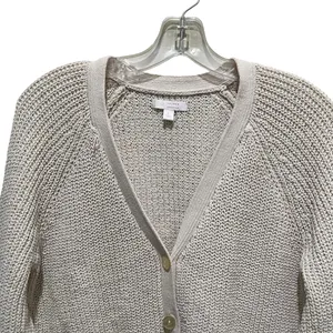 LC Lauren Conrad Open Knit Button Front Cardigan Cream Women Size Large thumbnail 3