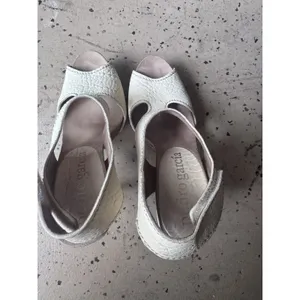 Pedro Garcia Womens Sz 38 White Toscana Leather Peep Toe Sandal Pump Shoes thumbnail 2