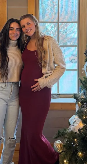 Floor length long sleeve dress Red thumbnail 1