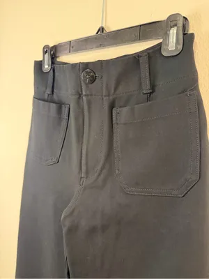 Anthropologie Black Wide-Leg Cropped Pants thumbnail 3
