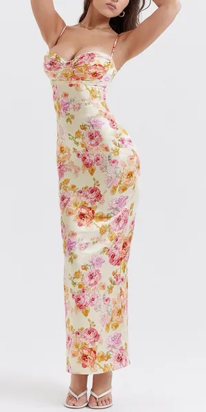 House of CB JOSEFINA Ivory Floral Maxi Dress thumbnail 1