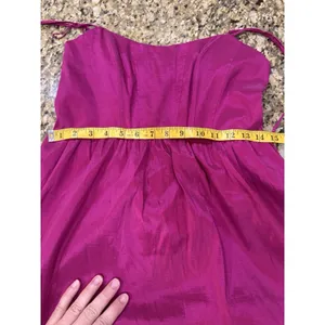 ADRIANNA PAPELL Strapless Taffeta Mini Dress Bright Magenta Pink Size 6‎ thumbnail 8