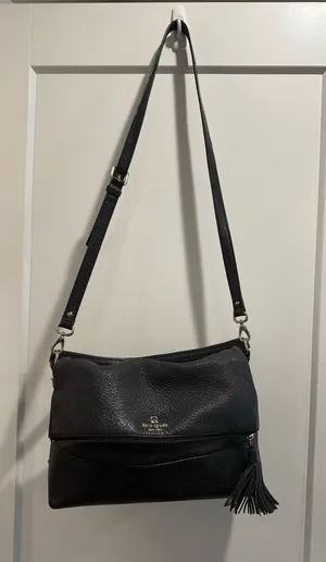 Kate Spade Large Maria Southport Avenue Black‎ Leather Cross Body thumbnail 1