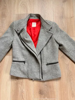 Gap Jacket Women’s Light Grey Moto Style thumbnail 3