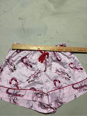 Victoria’s secret Pink Candy Cane bow Pajama Shorts medium thumbnail 4