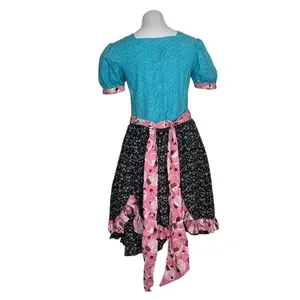 FIRE WIFE FASHIONS Cotton Dress Full Skirt Mixed Print Cupcakes Button Back thumbnail 2