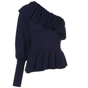 Ulla Johnson Eden Cashmere One Shoulder Ruffle Sweater Minimalist Quiet Luxury thumbnail 2