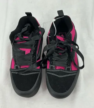 Vans Women’s Black and Hot Pink Lace-Up Skate Sneakers B50 thumbnail 1
