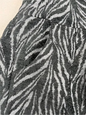 Free People Chenille Zebra Mini Dress Black Gray Drop Waist Pockets 19" Bust thumbnail 3