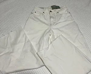 H&M Women's Off-White Wide Leg Jeans thumbnail 1