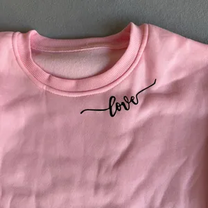 Women's Pink Heart and Love Theme Crewneck Sweatshirt Size XL #260615 thumbnail 2