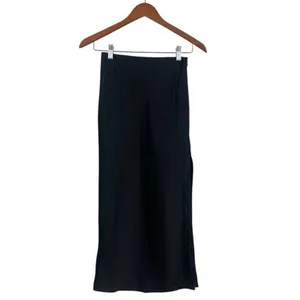 Urban Outfitters Women's XS Black High Waisted Midi Skirt Side Zip Grunge Office thumbnail 3