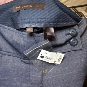 The Limited Drew Fit Dress Pants‎ Size 0 Blue Gray Wide Leg Flare Office NWT thumbnail 2