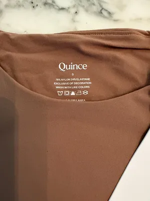 NWT Quince Crew Neck TShirt Second Skin Sand Nude Sz S thumbnail 2