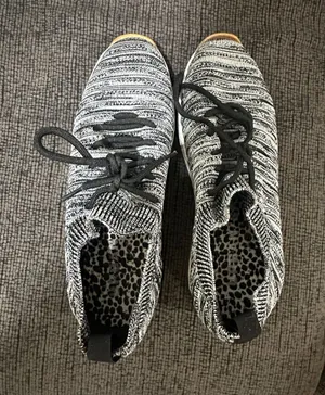 Women's Knit Lace-Up Sneakers in Black & White 8 1/2 thumbnail 1