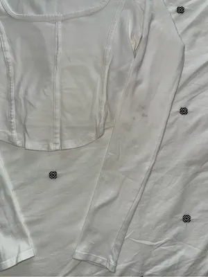 Hollister White Long Sleeve Corset Top thumbnail 3