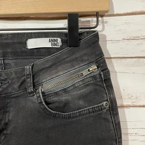 Anine Bing Double Zipper Skinny Jeans - Charcoal - 26 thumbnail 10
