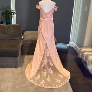 Women’s Full Length Off the Shoulder Party Formal Dress Small Train Size 10 NWT thumbnail 5