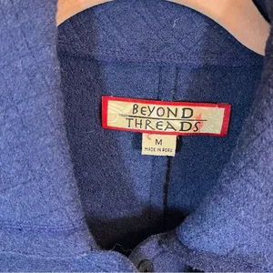 Beyond Threads Alpaca Wool Cardigan Zip Up Sweater Blue Women’s‎ Medium Peru thumbnail 3