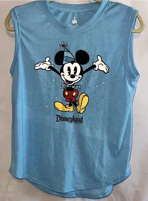 Mickey Mouse Rhinestone Size Medium Blue Birthday Tank for Women – DisneyLand thumbnail 1