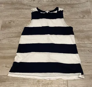 Gap Navy Blue & White Striped Full Length Tank Top thumbnail 1
