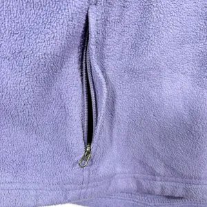 LL Bean Women Purple /Lilac FleeceJacket cinch at waist pockets mock neck Large thumbnail 6