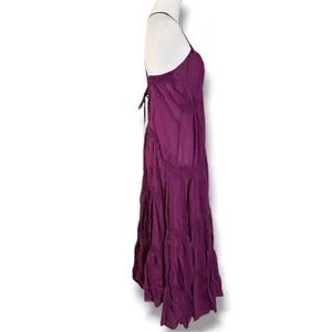 Free People Bohemian Witchy Horizon Coast Maxi Dress Dark Plum Large NWT thumbnail 5