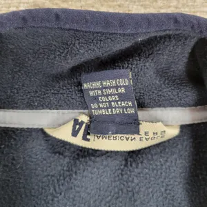 American Eagle Performance Fleece Vest Medium Navy Blue Rear Full Zip Pocket thumbnail 7
