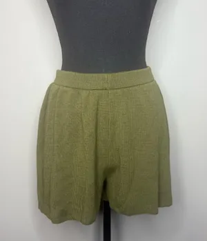 Nasty Gal High Waist Knit Shorts in Olive thumbnail 1