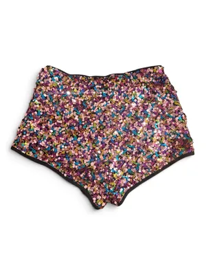 SHEIN Multicolor Sequin High-Rise Bike Shorts thumbnail 2