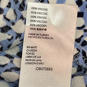 Maeve by Anthropologie Wrap Blouse Blue White Black Print‎ Smocked Waist XS thumbnail 10
