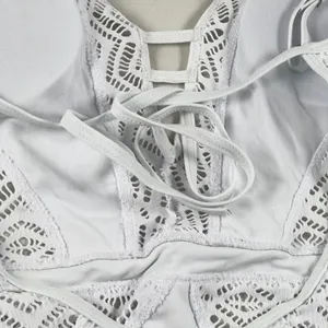 MD White Crochet Floral Swimsuit thumbnail 5