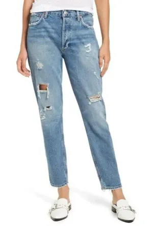 Agolde Jamie High Rise Classic Isolation Distressed Jeans‎ Size 28 thumbnail 1