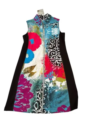 Dolcezza size medium new dress short art wearable artsy unique colorful thumbnail 1