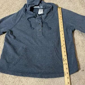 Patagonia Gorpcore Womens Organic Cotton Raglan‎ Snap Neck Hoodie Blue S 39550 thumbnail 6