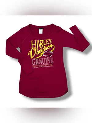 Harley Davidson‎ Barnett El Paso Tx French Terry Tee Shirt Long Sleeve Red Small thumbnail 12