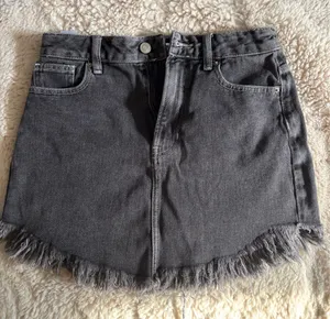 PacSun Skirt Black Denim Frayed thumbnail 1