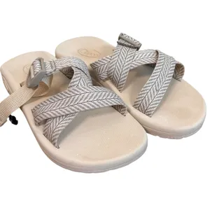 Chacos Chillos Slide Sandal Womens 11 Tan Beige Chevron Adjustable Straps J106592 thumbnail 2